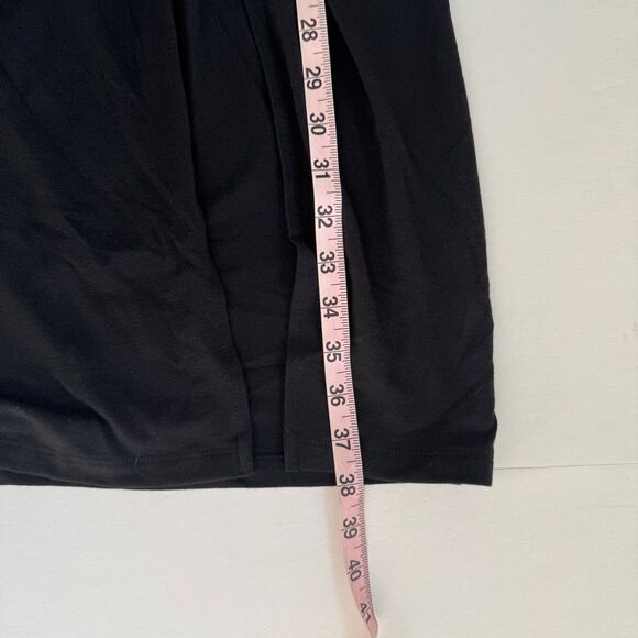 Modern Citizen Black Kiki Ruched Side-Slit Midi Skirt Size Large NWOT - Picture 5 of 6